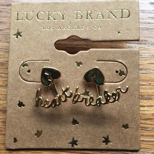 Lucky Brand  gold Heartbreaker ear jacket